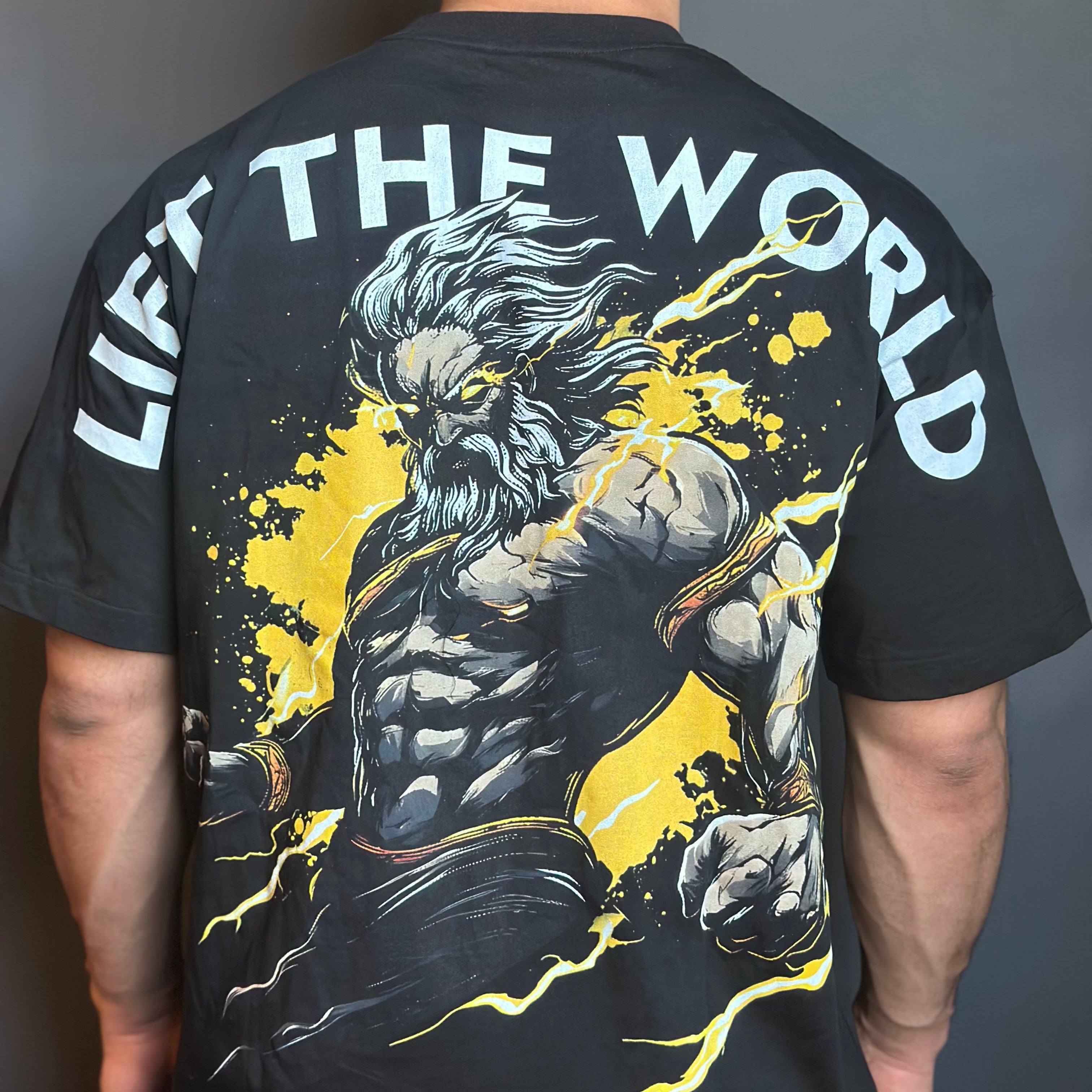 Atlas Lifting Co King of Olympus cotton pump cover with Zeus-inspired graphic print — OLYMPUS VOL I